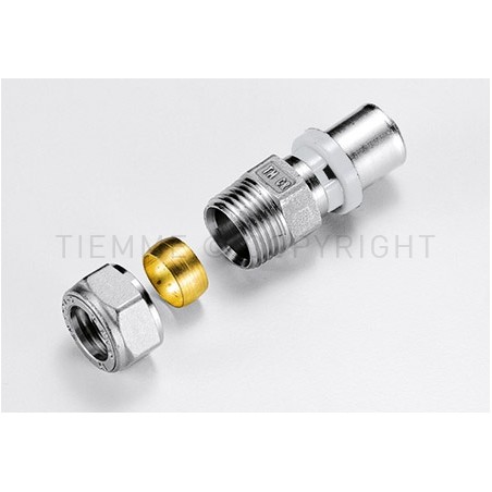 RACCORDO DIRITTO DOPPIO SN A PRESS/COMPRES TUBO AL - PEX/CU Ø 26 - 28 - 1651KBSN TIEMME 1650867 1