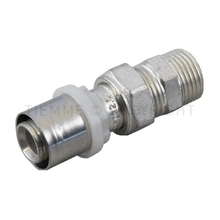 RACCORDO DIRITTO M CON GIRELLO SN A PRESS TUBO AL - PEX Ø 18 X 1/2" - 1667SN TIEMME 1650957 1