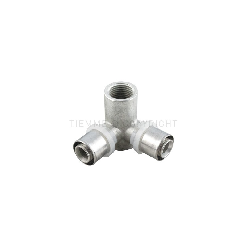 RACCORDO FLANGIA DOPPIA H53 SN A PRESS TUBO AL - PEX Ø 18X1/2"X18 - 1676SN TIEMME 1650970 1