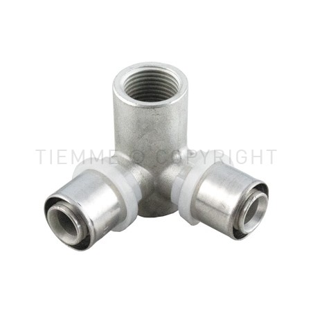 RACCORDO FLANGIA DOPPIA H53 SN A PRESS TUBO AL - PEX Ø 18X1/2"X18 - 1676SN TIEMME 1650970 1