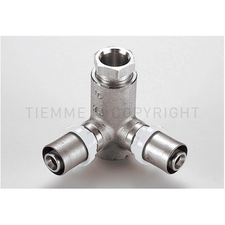RACCORDO FLANGIA DOPPIA H53 SN A PRESS/COMPRES TUBO AL - PEX/CU Ø 16 - 15 - 16 - 1676KBSN TIEMME 1650972 1