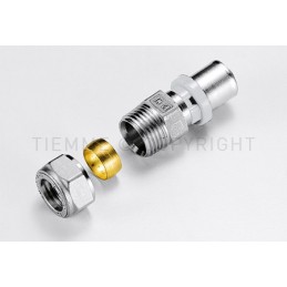 RACCORDO DIRITTO DOPPIO SN A PRESS/COMPRES TUBO AL - PEX/CU Ø 16 - 14 - 1651KBSN TIEMME 1651031 1