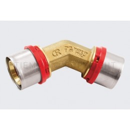 RACCORDO CURVO 45 gradi A PRESS TUBO AL - PEX Ø 90 - 90 - 1661 TIEMME 1651264 1