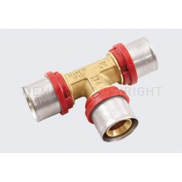 RACCORDO TEE A PRESS TUBO AL - PEX Ø 90 - 90 - 90 - 1657 TIEMME 1651265 1