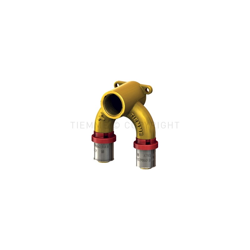 RACCORDO FLANGIA DOPPIA H40 A U A PRESS TUBO AL - PEX Ø 16X1/2"X16 - 1676USM TIEMME 1651315 1