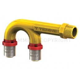 RACCORDO CURVO DOPPIO M LATERALE A U A PRESS TUBO AL - PEX Ø 20X1/2"X20 - 1654U TIEMME 1651403 1