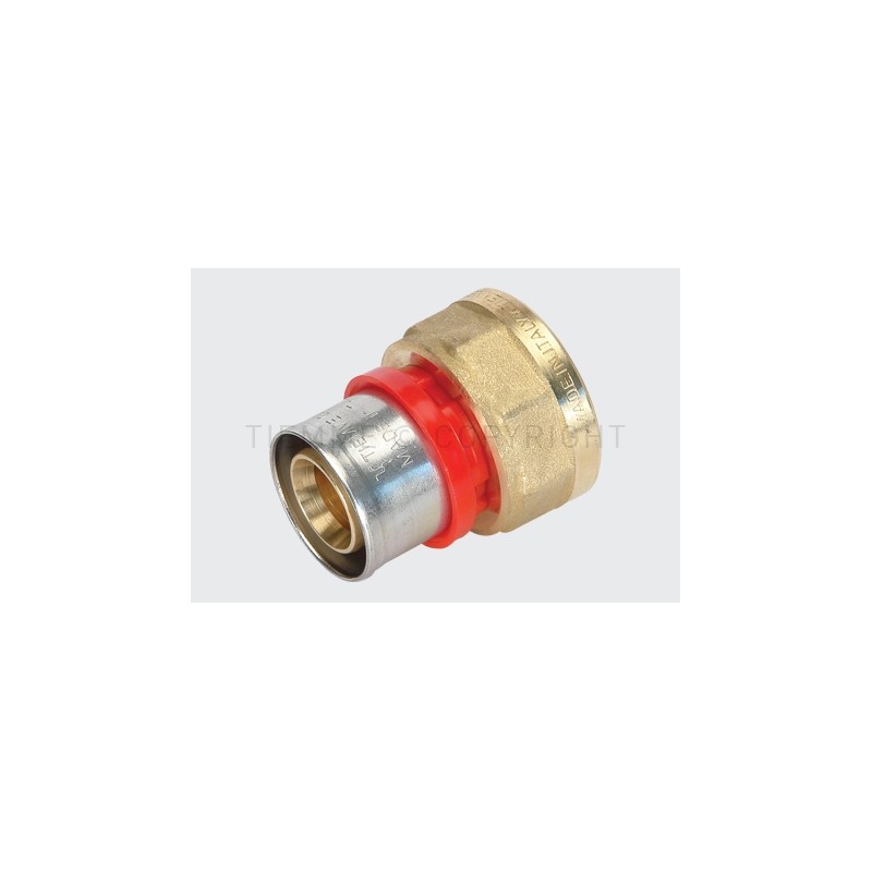 RACCORDO DIRITTO F COMPACT A PRESS TUBO AL - PEX Ø 20 X 1/2" ISO228 - 1652CT TIEMME 1660010 1