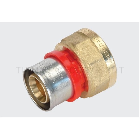 RACCORDO DIRITTO F COMPACT A PRESS TUBO AL - PEX Ø 20 X 1/2" ISO228 - 1652CT TIEMME 1660010 1
