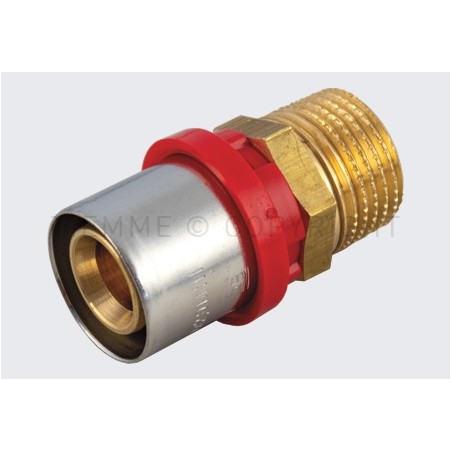 RACCORDO DIRITTO M COMPACT A PRESS TUBO AL - PEX Ø 26 X 3/4" ISO228 - 1650CT TIEMME 1660012 1