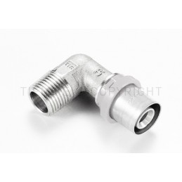 RACCORDO CURVO M SN COMPACT A PRESS TUBO AL - PEX Ø 16 X 1/2" ISO228 - 1654CTSN TIEMME 1660040 1