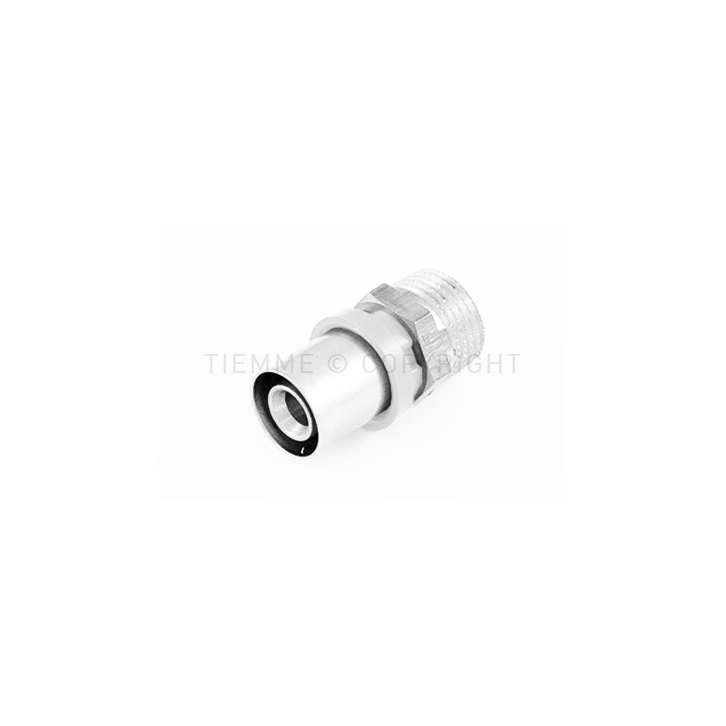 RACCORDO DIRITTO M SN COMPACT A PRESS TUBO AL - PEX Ø 16 X 1/2" ISO7 - 1650CTSN TIEMME 1660041 1