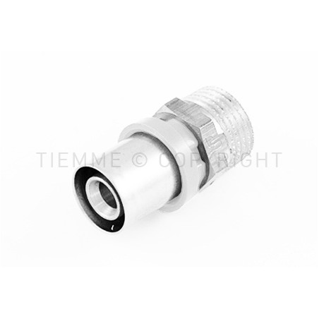 RACCORDO DIRITTO M SN COMPACT A PRESS TUBO AL - PEX Ø 16 X 1/2" ISO7 - 1650CTSN TIEMME 1660041 1