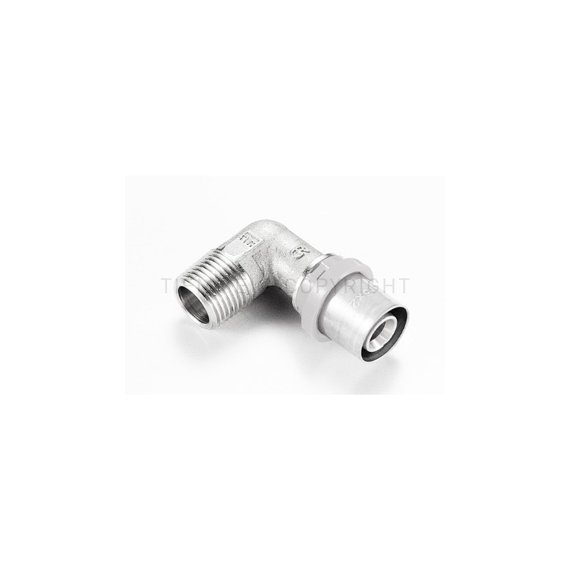 RACCORDO CURVO M SN COMPACT A PRESS TUBO AL - PEX Ø 26 X 3/4" ISO228 - 1654CTSN TIEMME 1660054 1