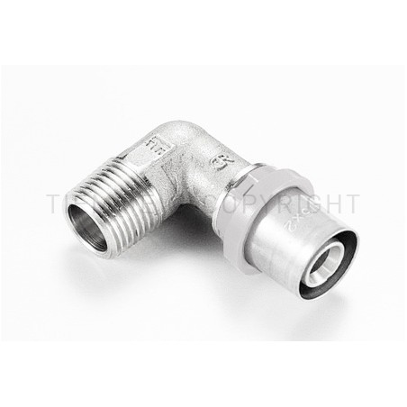 RACCORDO CURVO M SN COMPACT A PRESS TUBO AL - PEX Ø 26 X 3/4" ISO228 - 1654CTSN TIEMME 1660054 1