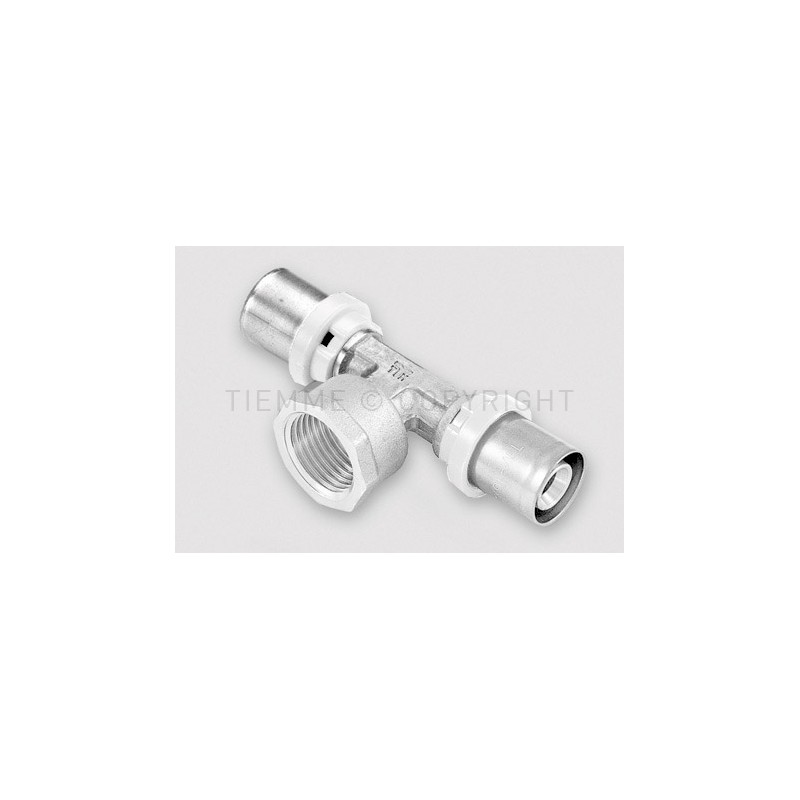 RACCORDO TEE F SN COMPACT A PRESS TUBO AL - PEX Ø 32X1"X32 - 1659CTSN TIEMME 1660063 1