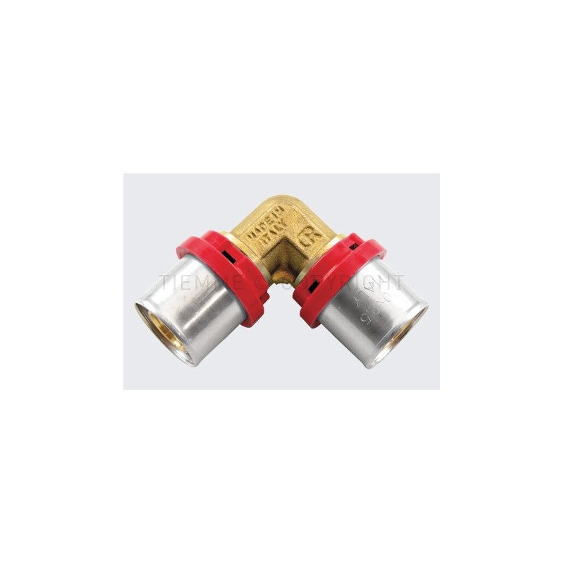 RACCORDO CURVO DOPPIO COMPACT A PRESS TUBO AL - PEX Ø 20 - 20 2,25 - 1653CT TIEMME 1660100 1