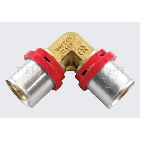 RACCORDO CURVO DOPPIO COMPACT A PRESS TUBO AL - PEX Ø 20 - 20 2,25 - 1653CT TIEMME 1660100 1