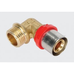 RACCORDO CURVO M COMPACT A PRESS TUBO AL - PEX Ø 20(2,5) X 1/2" ISO228 - 1654CT TIEMME 1660127 1