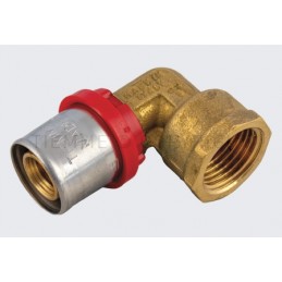 RACCORDO CURVO F COMPACT A PRESS TUBO AL - PEX Ø 20(2,5) X 1/2" ISO228 - 1655CT TIEMME 1660128 1