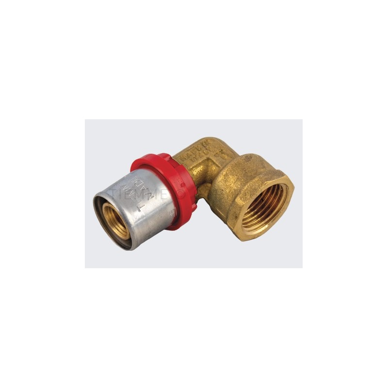 RACCORDO CURVO F COMPACT A PRESS TUBO AL - PEX Ø 20(2,5) X 1/2" ISO228 - 1655CT TIEMME 1660128 1