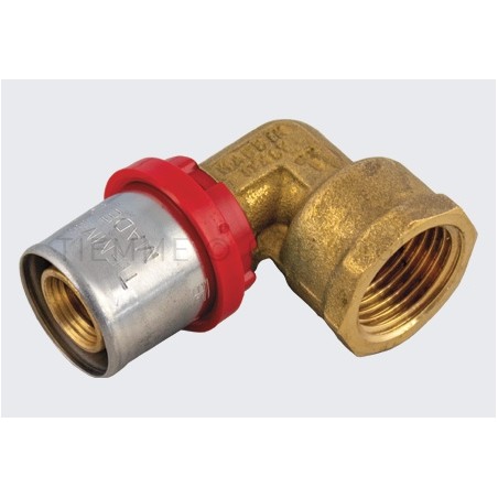 RACCORDO CURVO F COMPACT A PRESS TUBO AL - PEX Ø 20(2,5) X 1/2" ISO228 - 1655CT TIEMME 1660128 1