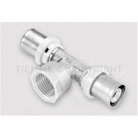RACCORDO TEE F SN COMPACT A PRESS TUBO AL - PEX Ø 20X1/2"X20 2,25 - 1659CTSN TIEMME 1660182 1