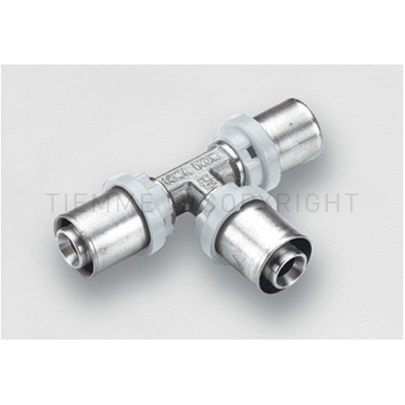 RACCORDO TEE SN COMPACT A PRESS TUBO AL - PEX Ø 25(2,5) - 20(2,25) - 25(2,5) - 1657CTSN TIEMME 1660190 1