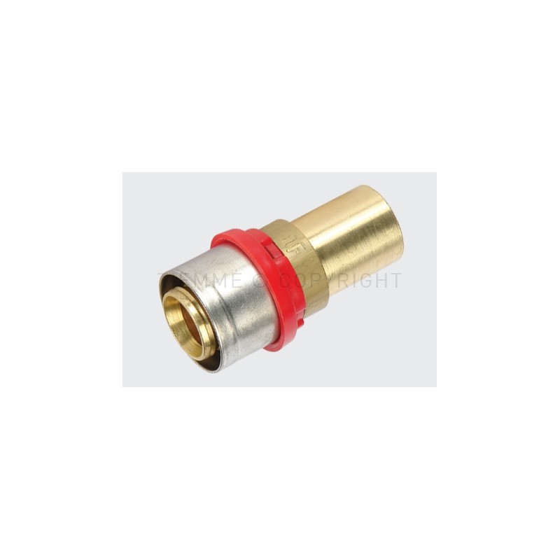 RACCORDO DIRITTO DOPPIO CW602N A PRESS TUBO AL - PEX - TUBETTO CILINDRICO Ø 20 - Ø 22 - 1651CYDR TIEMME 1670002 1