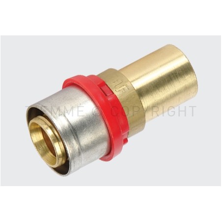 RACCORDO DIRITTO DOPPIO CW602N A PRESS TUBO AL - PEX - TUBETTO CILINDRICO Ø 20 - Ø 22 - 1651CYDR TIEMME 1670002 1
