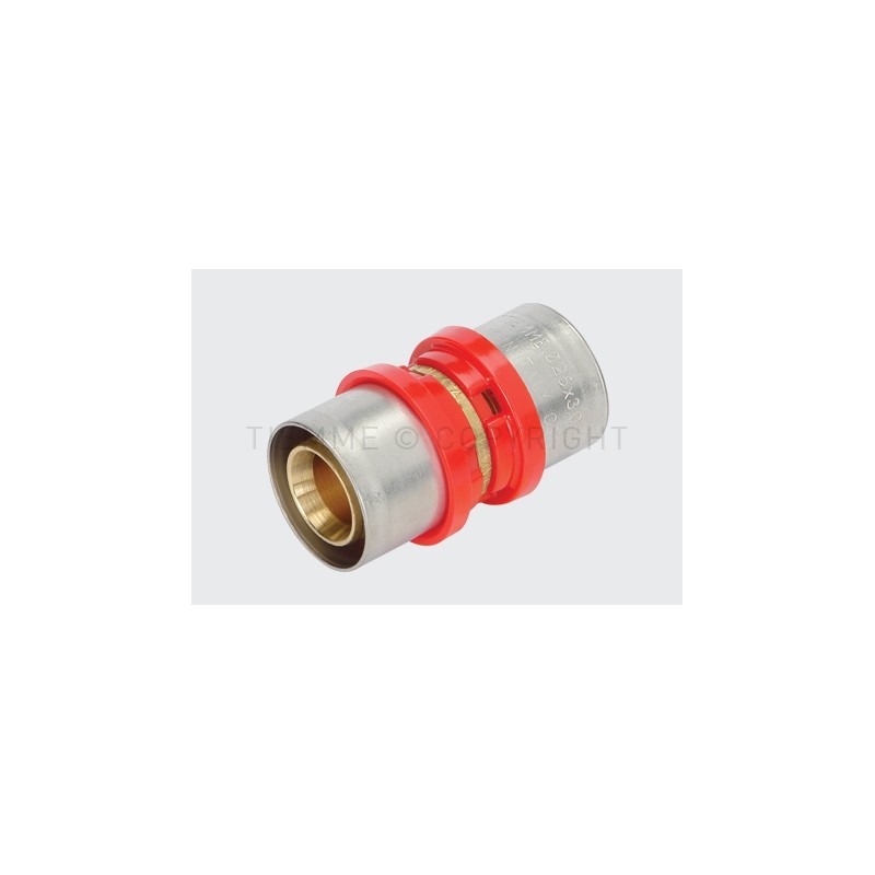 RACCORDO DIRITTO DOPPIO CW602N A PRESS TUBO AL - PEX Ø 26 - 26 - 1651DR TIEMME 1670035 1
