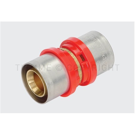RACCORDO DIRITTO DOPPIO CW602N A PRESS TUBO AL - PEX Ø 18 - 18 - 1651DR TIEMME 1670141 1
