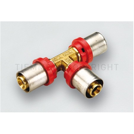 RACCORDO TEE CW602N A PRESS TUBO AL - PEX Ø 50 - 40 - 40 - 1657DR TIEMME 1670191 1