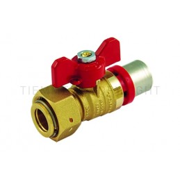 VALVOLA SFERA A PRESS/GIRELLO CHECK VALV TUBO AL - PEX Ø 25 X 3/4" LEVA FARF ROSSA - 1697CK TIEMME 1680027 1