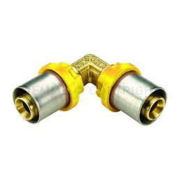 RACCORDO CURVO DOPPIO A PRESS TUBO AL - PEX GAS Ø 26 - 26 - 2653 TIEMME 2650016 1