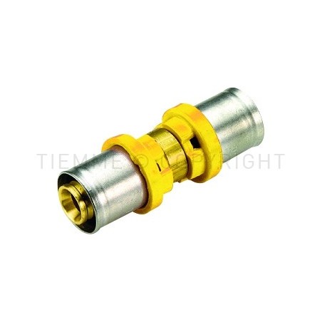 RACCORDO DIRITTO DOPPIO A PRESS TUBO AL - PEX GAS Ø 26 - 26 - 2651 TIEMME 2650028 1