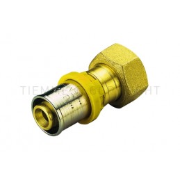 RACCORDO DIRITTO CON GIRELLO E GUARNIZIONE PIANA A PRESS TUBO AL - PEX GAS Ø 16 X 1/2" - 2665 TIEMME 2650031 1