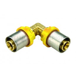 RACCORDO CURVO DOPPIO A PRESS TUBO AL - PEX GAS Ø 32 - 32 - 2653 TIEMME 2650043 1