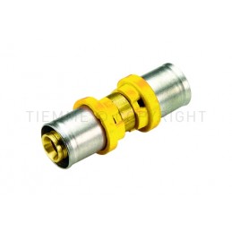 RACCORDO DIRITTO DOPPIO A PRESS TUBO AL - PEX GAS Ø 32 - 26 - 2651 TIEMME 2650044 1