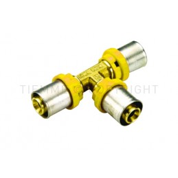 RACCORDO TEE A PRESS TUBO AL - PEX GAS Ø 32 - 26 - 26 - 2657 TIEMME 2650057 1