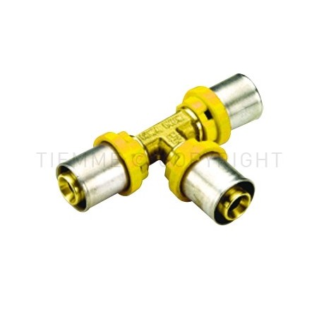 RACCORDO TEE A PRESS TUBO AL - PEX GAS Ø 20 - 16 - 20 - 2657 TIEMME 2650080 1
