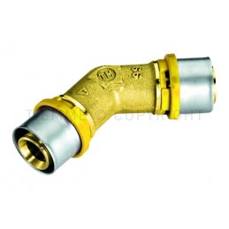 RACCORDO CURVO 45 gradi A PRESS TUBO AL - PEX GAS Ø 26 - 26 - 2661 TIEMME 2650142 1
