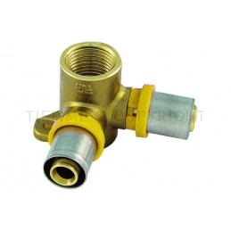 RACCORDO FLANGIA DOPPIA H40 A PRESS TUBO AL - PEX GAS Ø 20X1/2"X20 - 2676SM TIEMME 2650156 1
