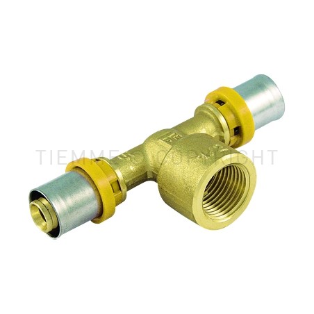 RACCORDO TEE F A PRESS TUBO AL - PEX GAS Ø 32X1/2"X32 - 2659 TIEMME 2650165 1