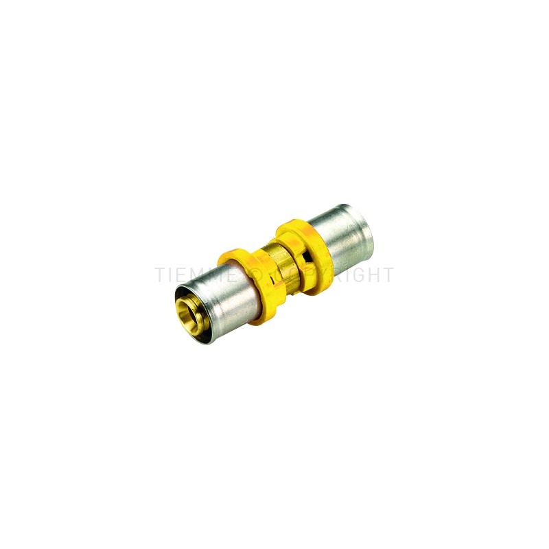 RACCORDO DIRITTO DOPPIO A PRESS TUBO AL - PEX GAS Ø 25 - 16 - 2651 TIEMME 2650181 1