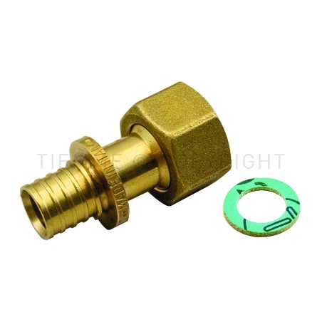 RACCORDO DIRITTO CON GIRELLO E GUARNIZIONE PIANA A CALZARE TUBO PE - X Ø 16 SP 2,2 3/4" - 3440 TIEMME 1710241 1