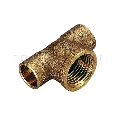 RACCORDO TEE F IN BZ A SALDARE TUBO CU Ø 12X1/2"X12 - 4130B TIEMME 4900076 1