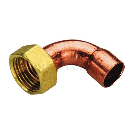 RACCORDO CURVO CON GIRELLO IN CU A SALDARE TUBO CU Ø 16 X 3/4" - 5002FR TIEMME 5000124 1