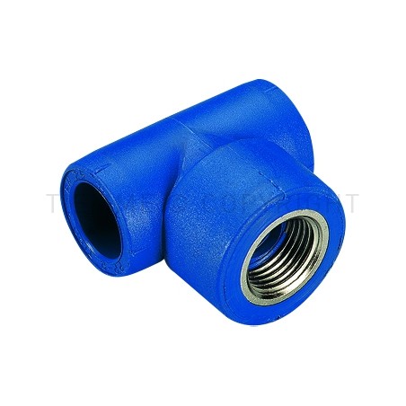 RACCORDO TEE F PPR COBRATHERM Ø 20X1/2"X20 BLU - R109B TIEMME 500019 1