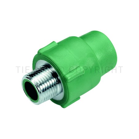 RACCORDO DIRITTO M PPR GREEN LINE Ø 40 X 1"1/4 VERDE - R100V TIEMME 500028 1