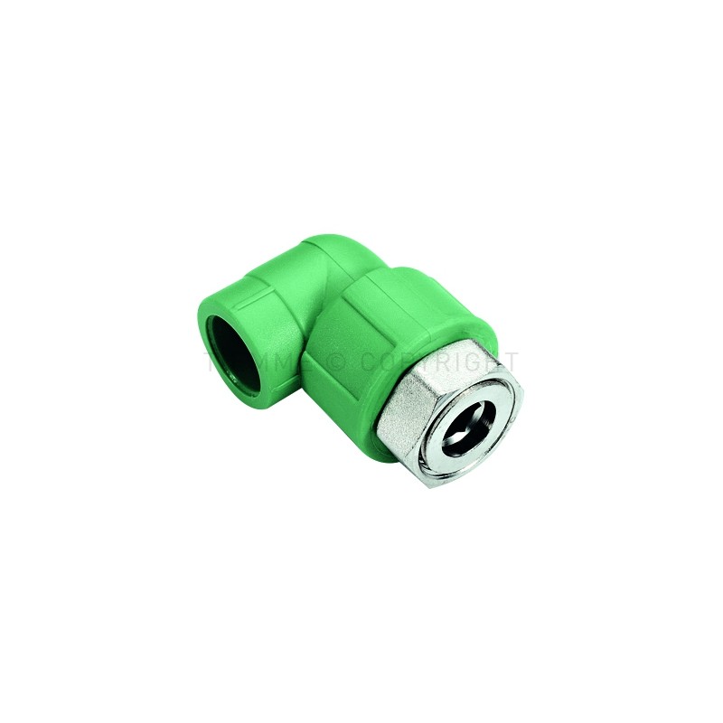 RACCORDO CURVO CON GIRELLO PPR GREEN LINE Ø 25 X 1" VERDE - R118V TIEMME 500195 1